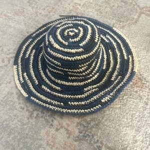 Blue black and cream knitted hat never worn